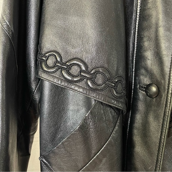 Dero by Rocco D'Amelio Italian Leather Jacket M Black 90s Grunge Goth Vintage - Picture 4 of 7